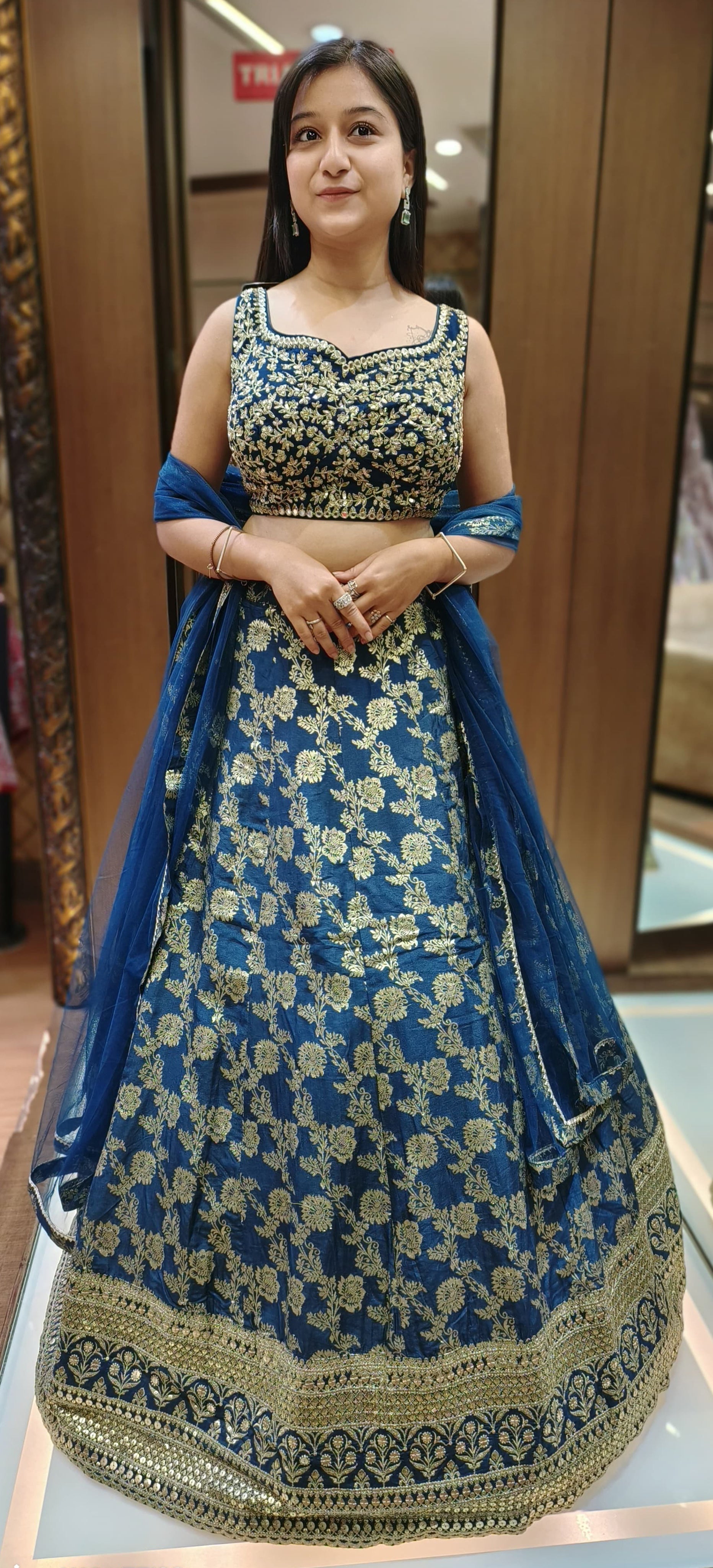 Teal Blue Color Dola Silk Weaving Work Lehenga Choli